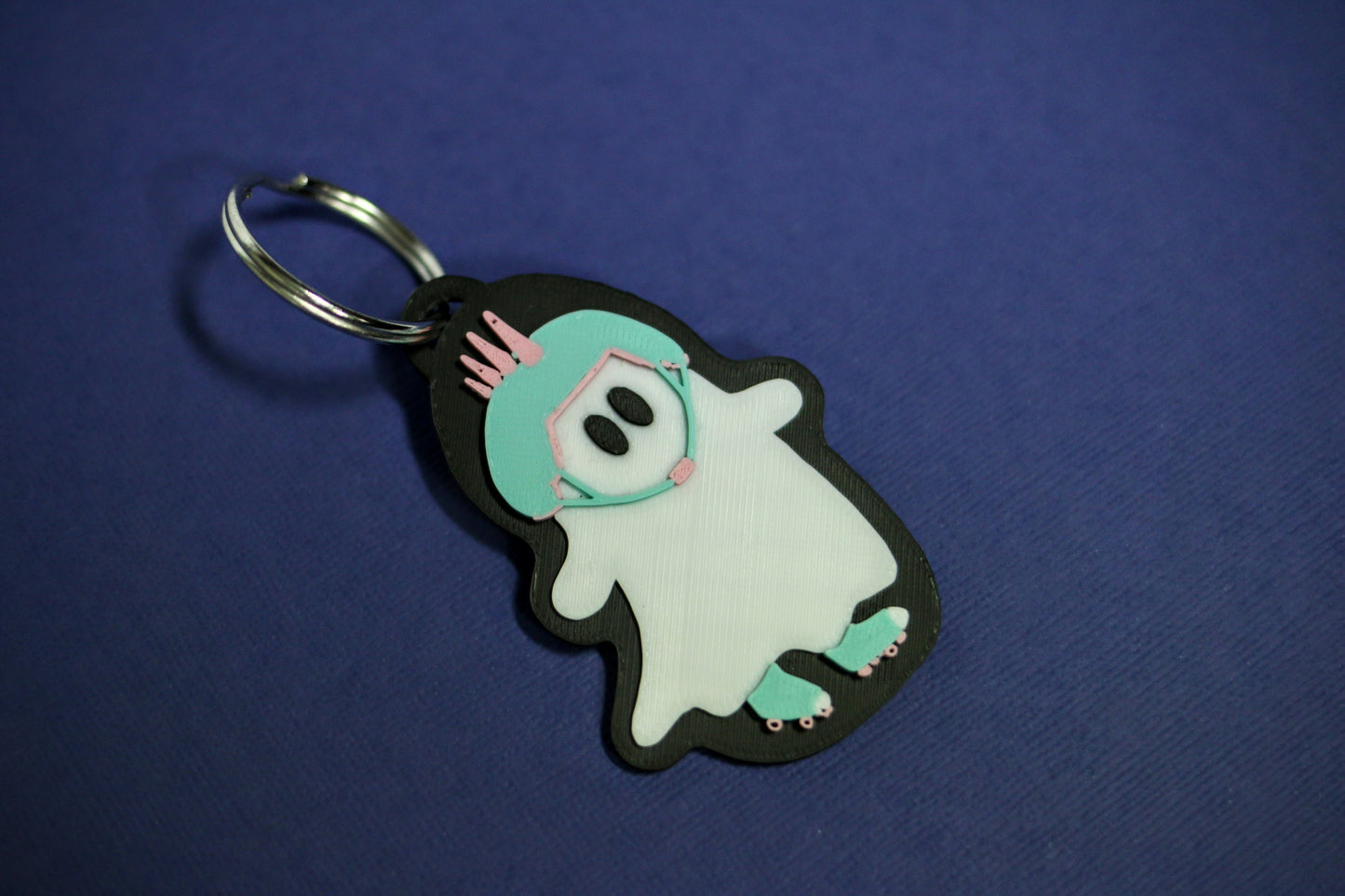Roller Skating Ghost Keychain