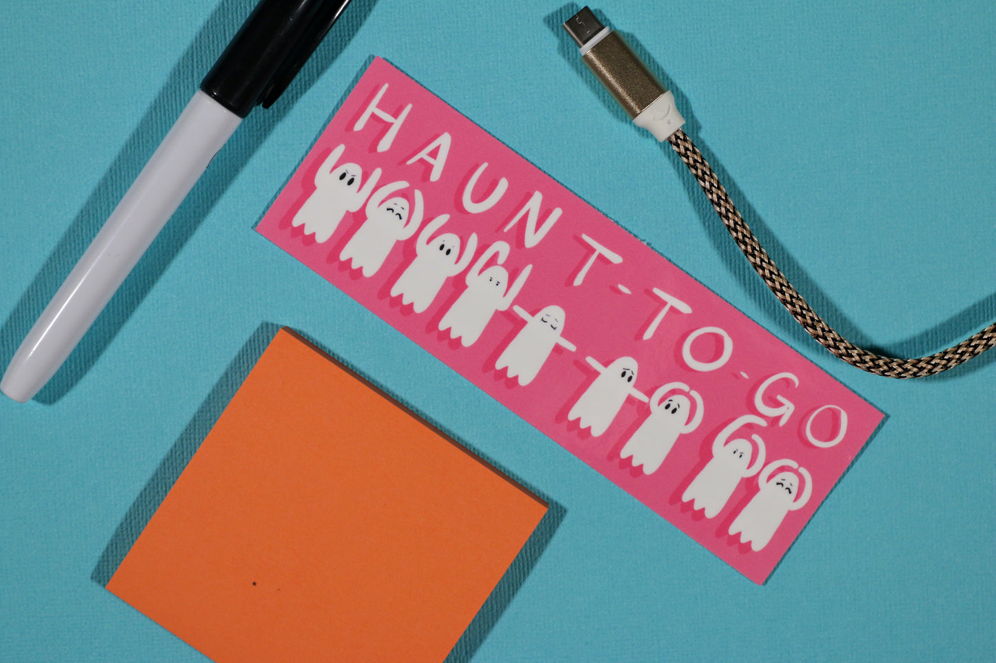 HAUNT TO GO! Ghost Vinyl Sticker