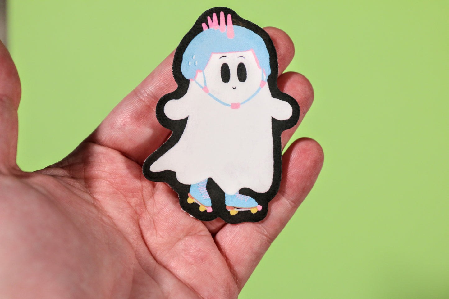 ROLLER SKATE GHOST Vinyl Sticker