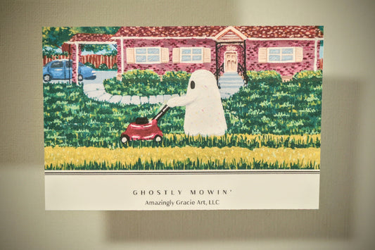 GHOSTLY MOWIN' Postcard (4-Pack)