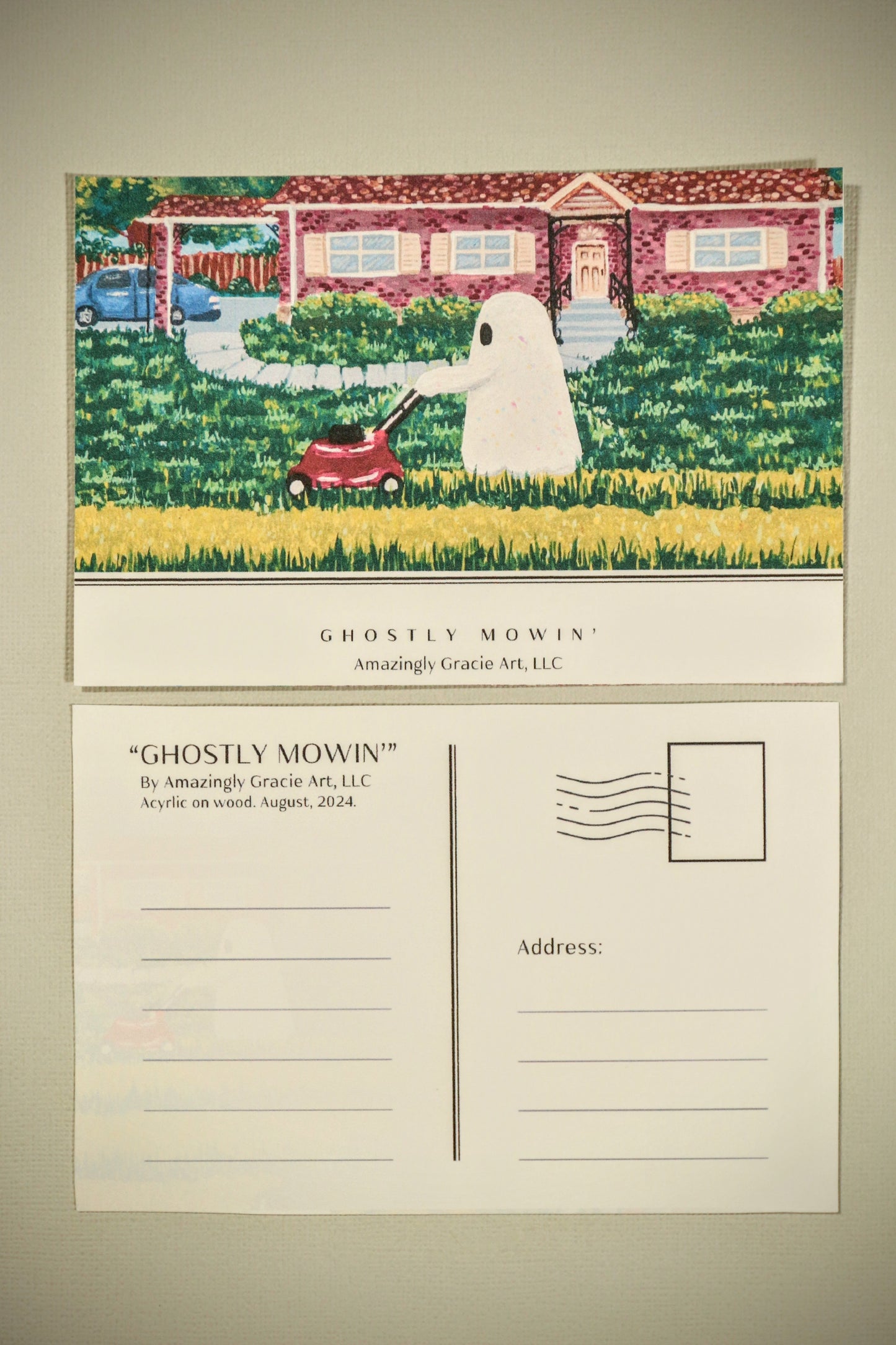 GHOSTLY MOWIN' Postcard (4-Pack)