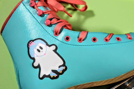 ROLLER SKATE GHOST Vinyl Sticker