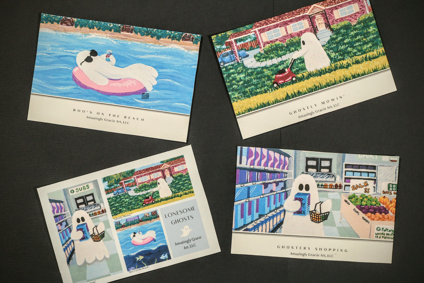 LONESOME GHOSTS Postcards (Variety 4-Pack)